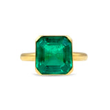 Deltora Diamonds Bezel Set Asscher Cut Emerald Ring