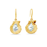 Deltora Diamonds Keshi Pearl Shell Drop Earrings.