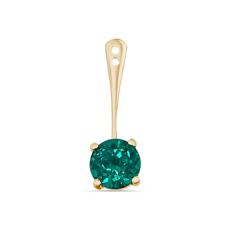 Deltora Diamonds One of a Kind London Blue Topaz Stud with Columbian Emerald Ear Jacket.