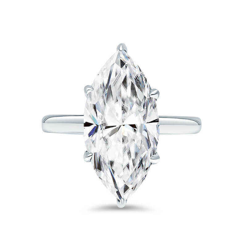 Deltora Diamonds Marquise Cut Four Claw Solitaire Setting with sustainable lab diamonds.