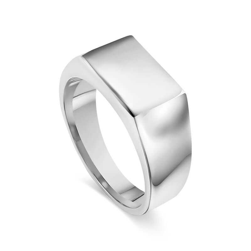 Deltora Diamonds Mens Signet Ring in White Gold.