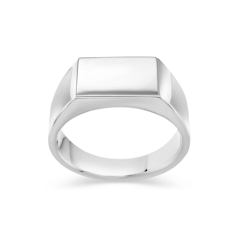 Deltora Diamonds Mens Signet Ring in White Gold.