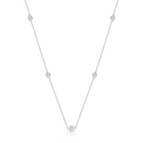 bezel set lab diamond necklace in yellow gold by Deltora Diamonds and CEO Melissa-trafford Jones