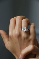 Oval Cut Trilogy Engagement Ring made with Sustainable Lab Grown Diamonds from Deltora Diamonds.