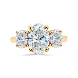 Oval Cut Trilogy Engagement Ring made with Sustainable Lab Grown Diamonds from Deltora Diamonds.