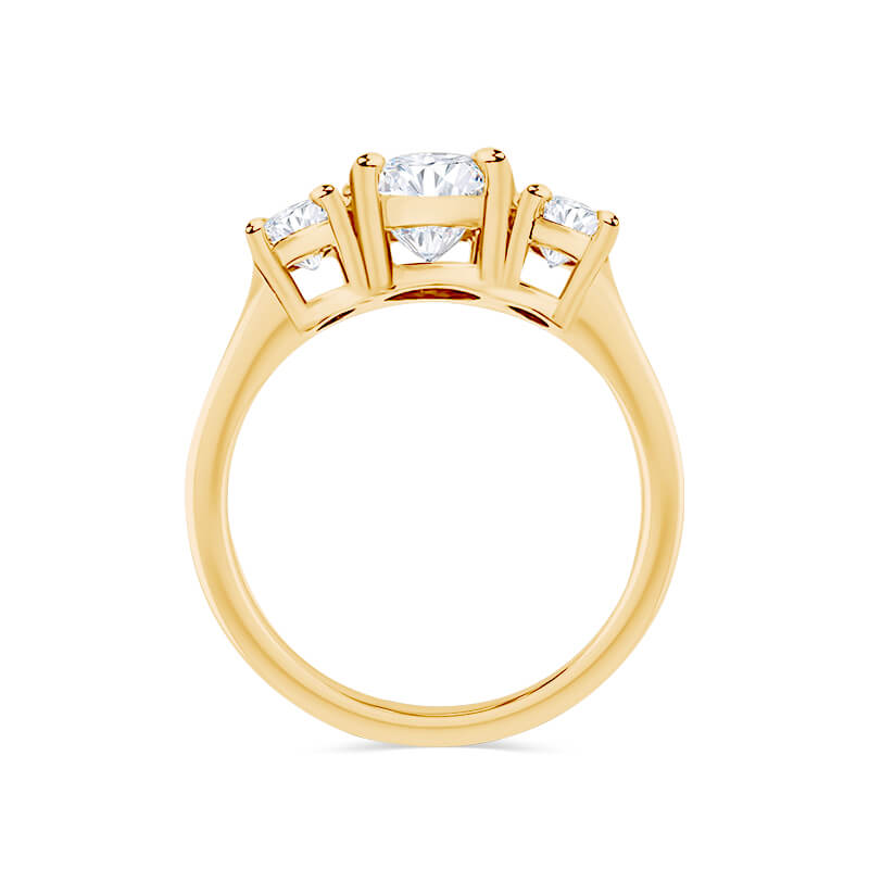 Oval Cut Trilogy Engagement Ring made with Sustainable Lab Grown Diamonds from Deltora Diamonds.