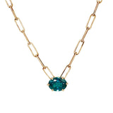 Paraiba Tourmaline Paperclip Necklace