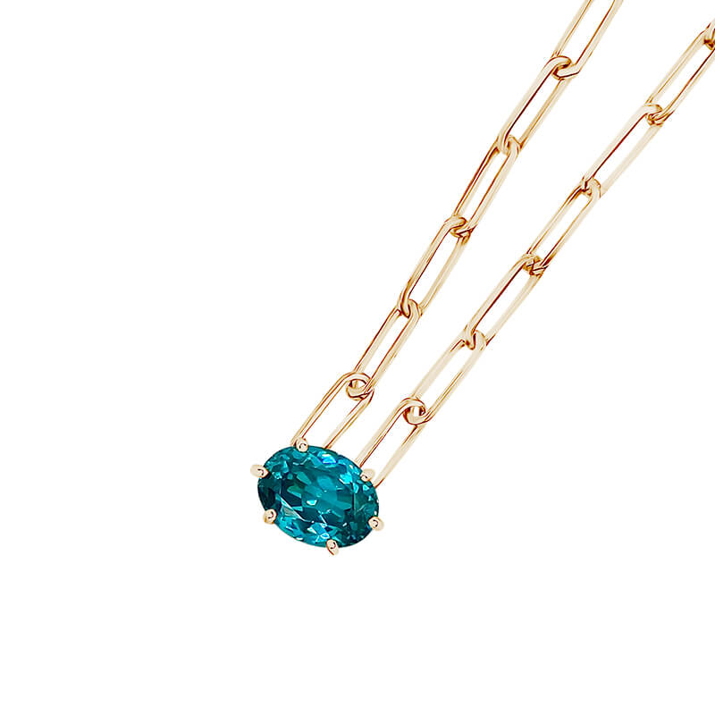 Paraiba Tourmaline Paperclip Necklace