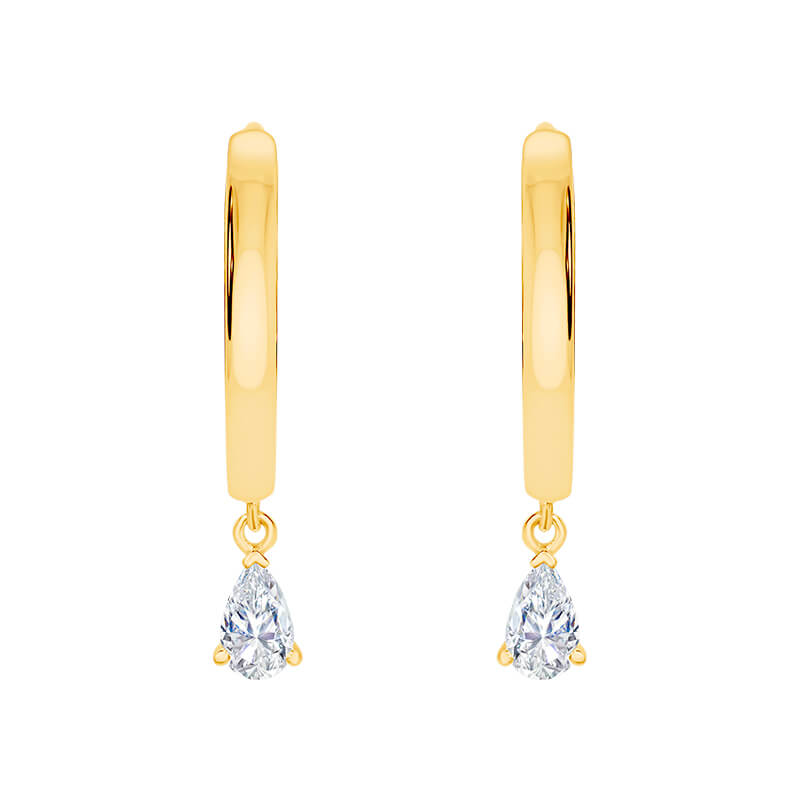 Pear Lab Grown Diamond Drop Earrings