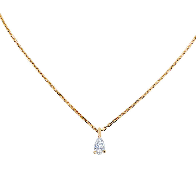 Pear Lab Grown Diamond Solitaire Necklace