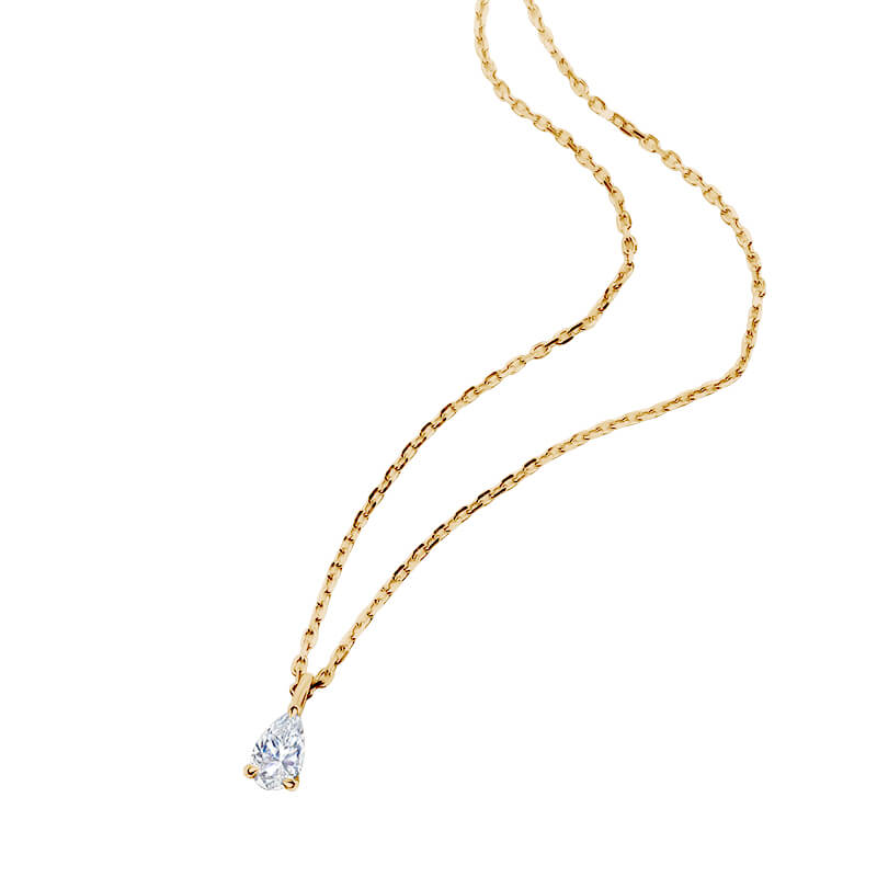 Pear Diamond Solitaire Necklace