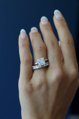 Deltora Diamonds Asscher Cut Diamond Wedding Band made with sustainable lab diamonds.