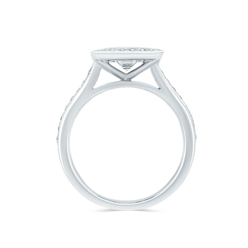 Princess Cut Bezel Halo Pavé