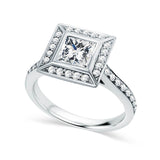 Princess Cut Bezel Halo Pavé