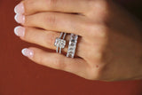 Emerald Cut Eternity Wedding Ring with Sustainable Lab Diamonds. Deltora Diamonds Sustainable Bridal Jewellery Australia.