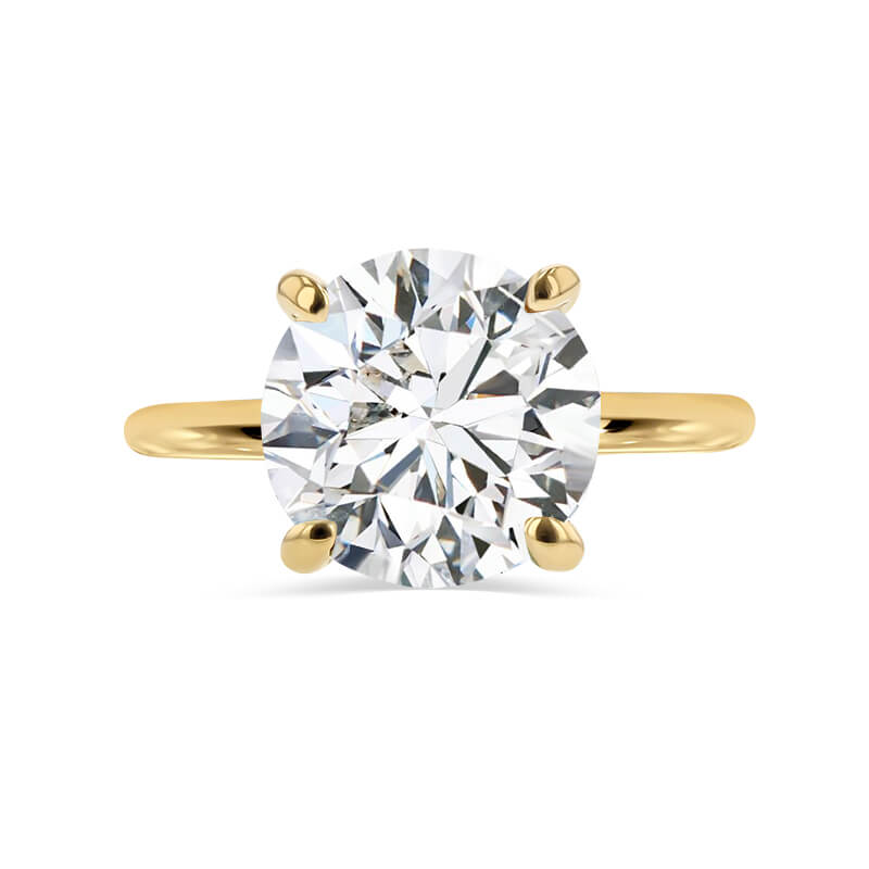 Deltora Diamonds Round Cut Four Claw Solitaire Engagement Ring made with sustainable lab diamonds.