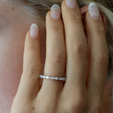 Deltora Diamonds Baguette Sideways Eternity Band made with Sustainable Lab Diamonds.