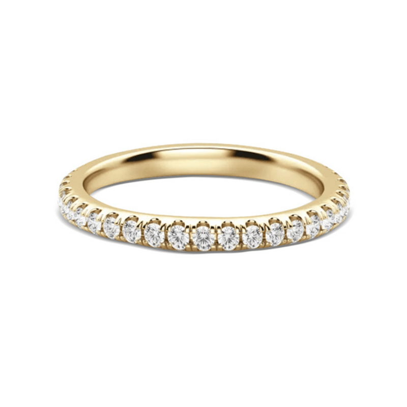 Micro Claw Set Wedding Ring with Sustainable Lab Diamonds.