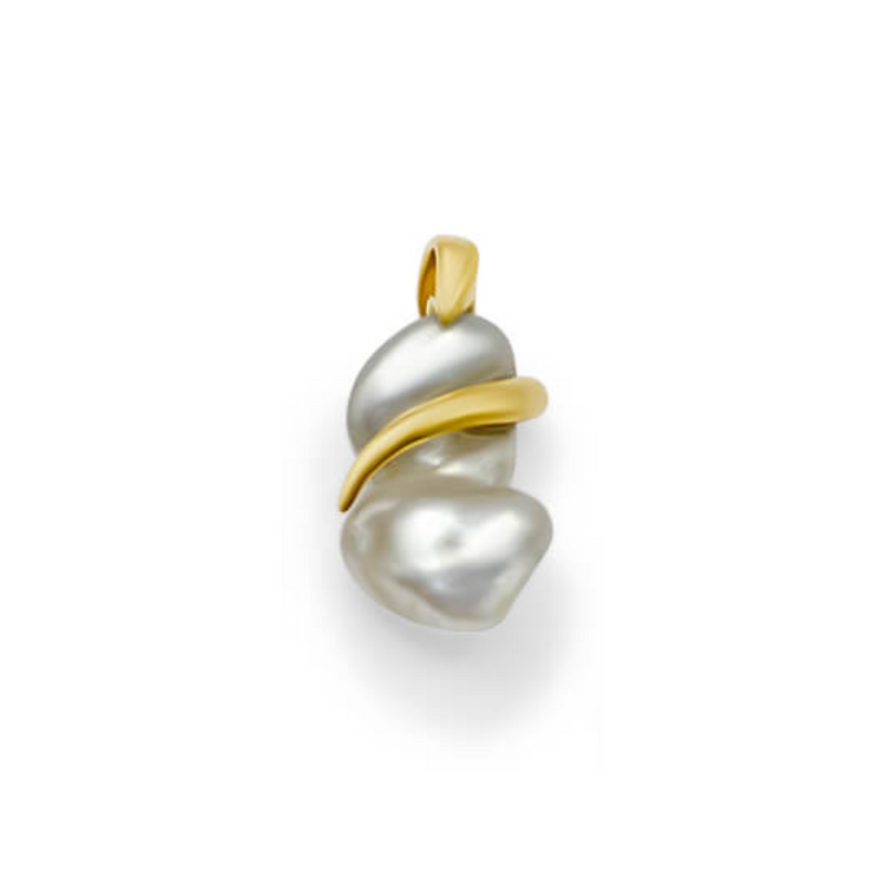 Style 2 Mini Keshi Pearl Pendant with 18k Gold