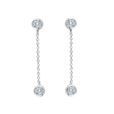 Diamond Drop Earrings | Bezel Set