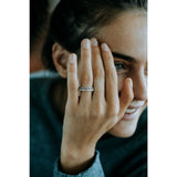 Deltora Diamonds Baguette Sideways Eternity Band made with Sustainable Lab Diamonds.