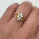 Marquise Cut Solitaire Double band