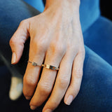 9k Gold Lab Diamond Belted Ring