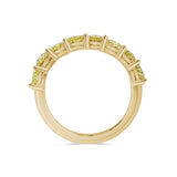 Yellow Oval Cut Diamond Half Eternity Wedding Ring. Deltora Diamonds Sustainable Lab Diamond Jewellery.